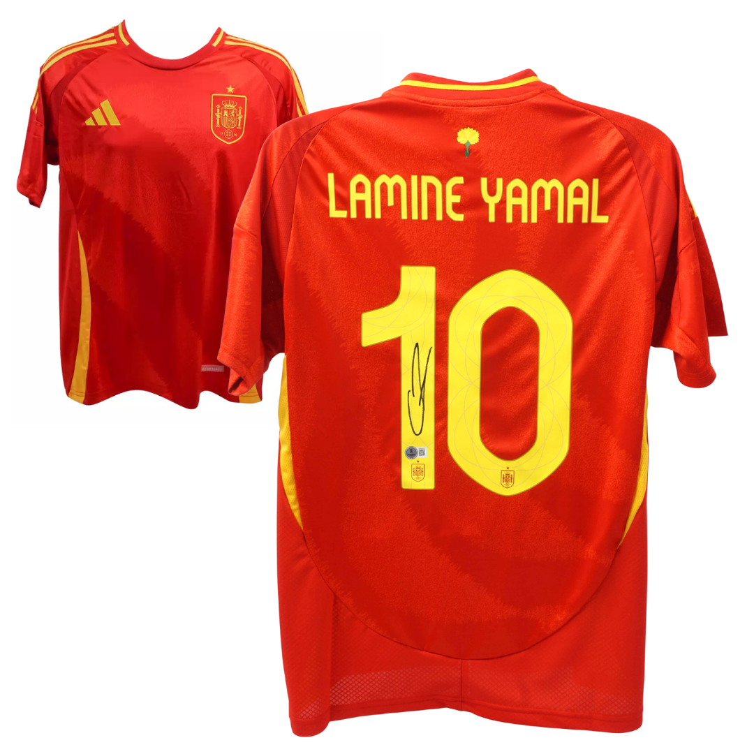 Lamine Yamal Signed Spain FC Home Soccer Jersey #10 with Beckett COA